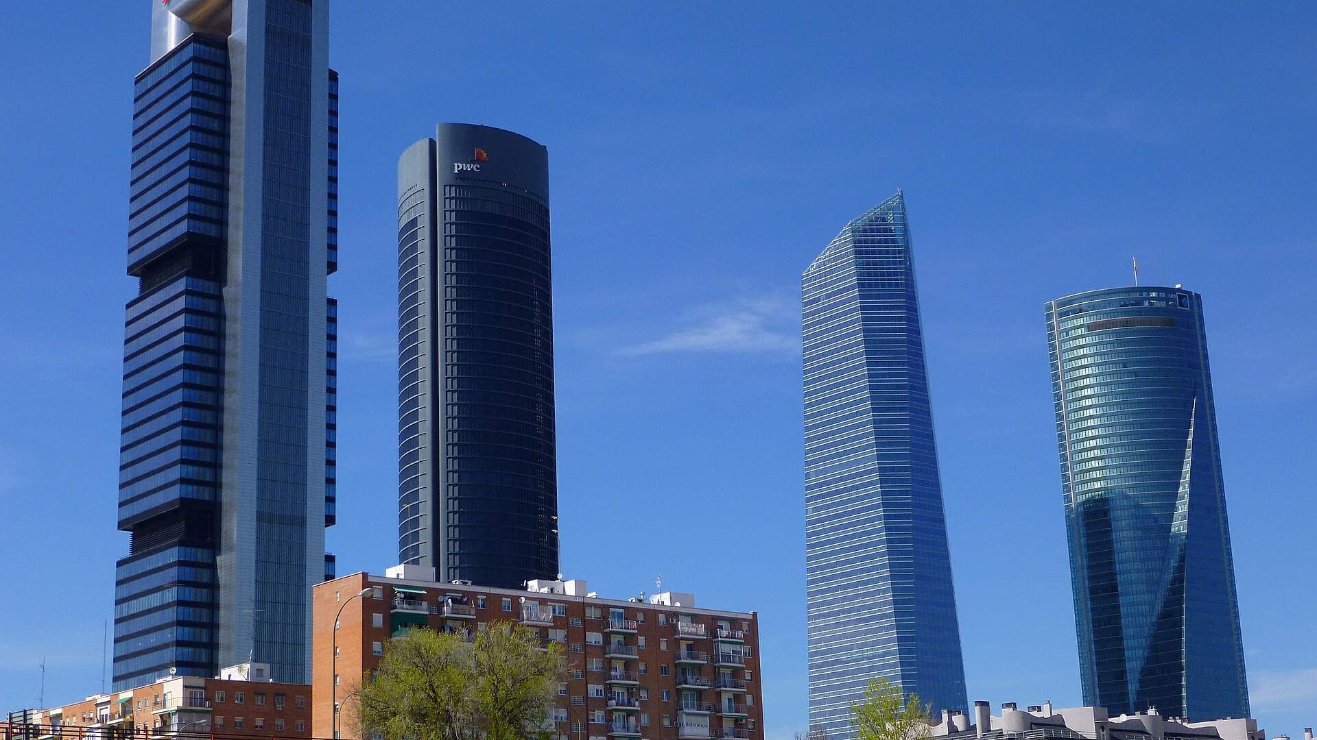 Las Cuatro Torres del distrito financiero de Madrid